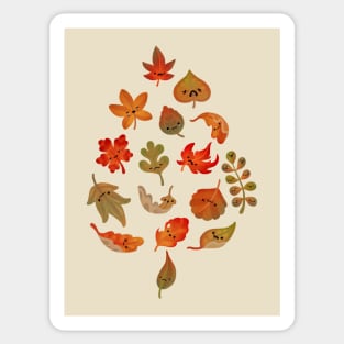 Sad fallen leaves Sticker